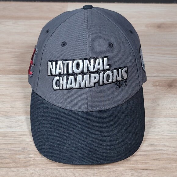 Alabama Crimson Tide Nike Hat Cap Gray Black Strapback 2012 National Champions - Picture 1 of 11